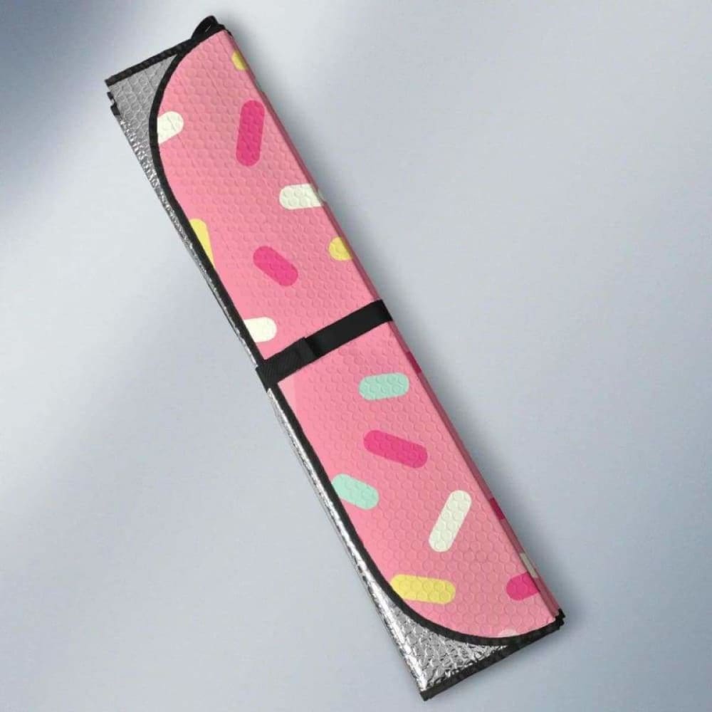 Pink Donut Glaze Candy Pattern Car Auto Sun Shades 103406 - YourCarButBetter