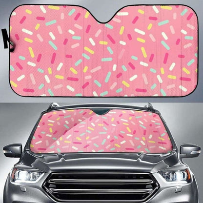 Pink Donut Glaze Candy Pattern Car Auto Sun Shades 103406 - YourCarButBetter