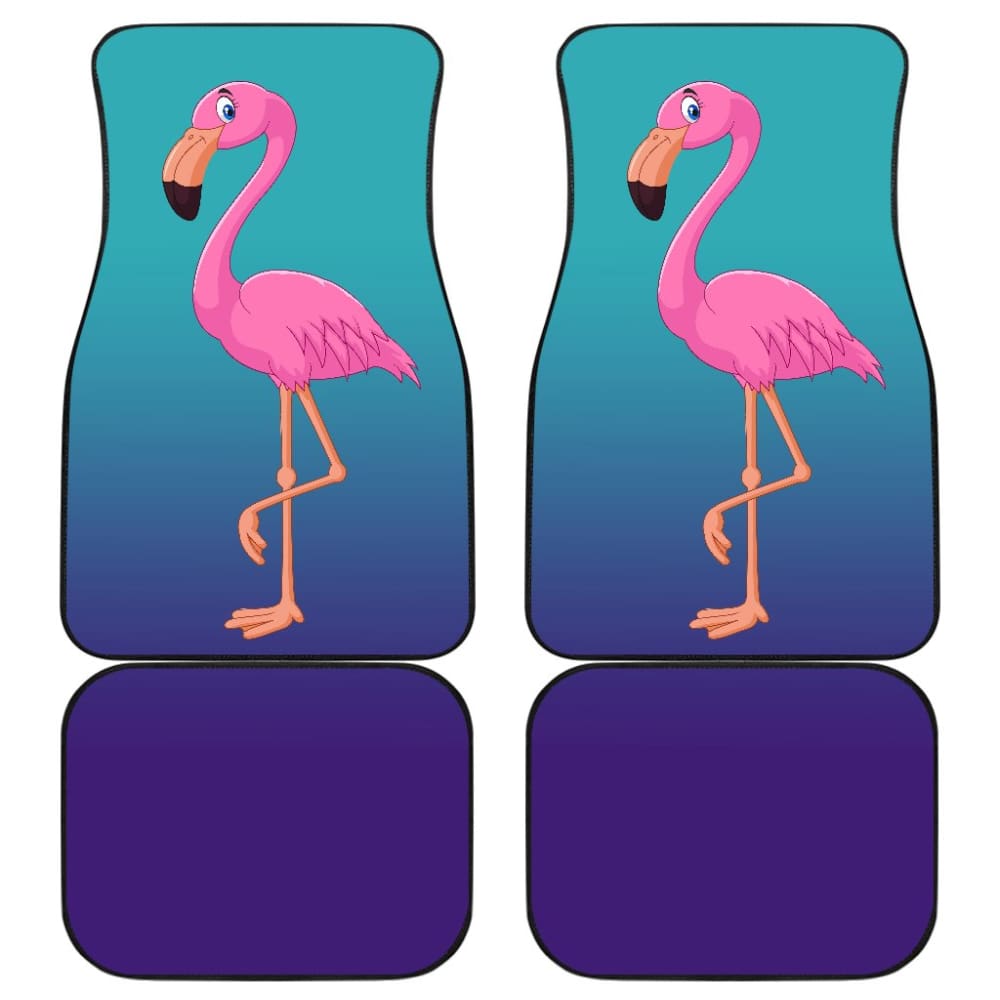 Pink Flamingo Blue Background Car Floor Mats 210502 - YourCarButBetter