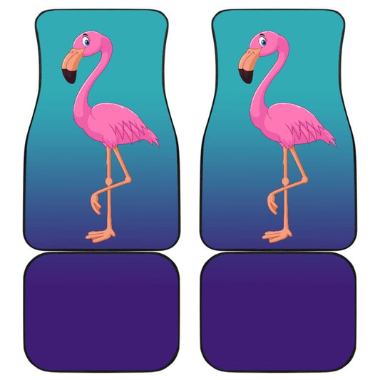 Pink Flamingo Blue Background Car Floor Mats 210502 - YourCarButBetter