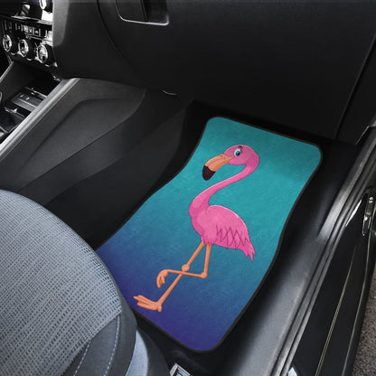 Pink Flamingo Blue Background Car Floor Mats 210502 - YourCarButBetter