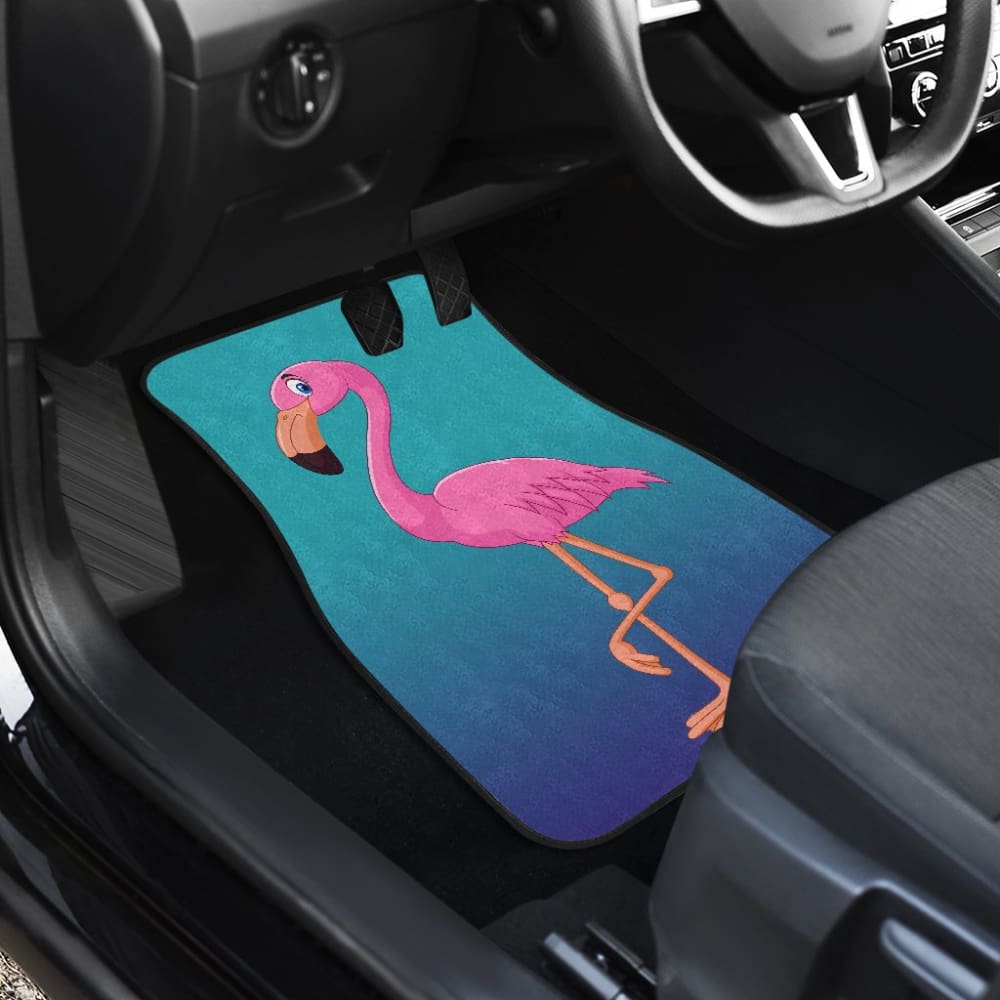 Pink Flamingo Blue Background Car Floor Mats 210502 - YourCarButBetter