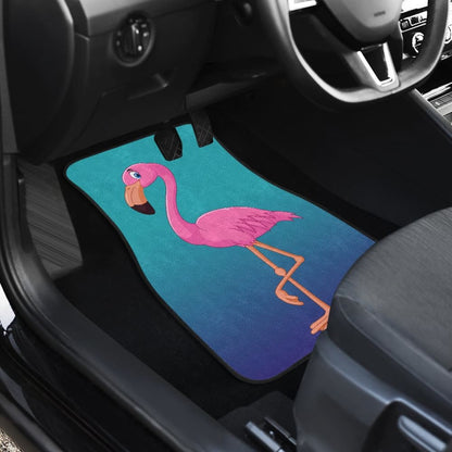 Pink Flamingo Blue Background Car Floor Mats 210502 - YourCarButBetter