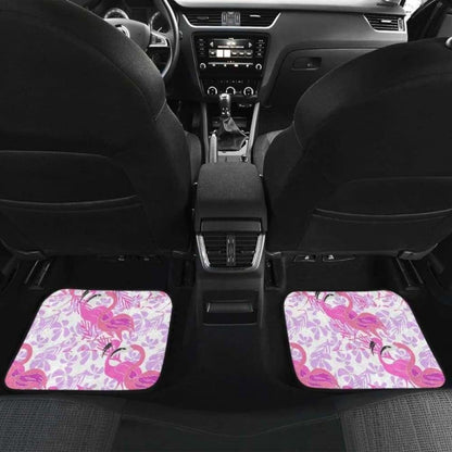 Pink Flamingo Flower Pattern Front And Back Car Mats 201010