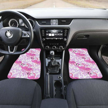 Pink Flamingo Flower Pattern Front And Back Car Mats 201010