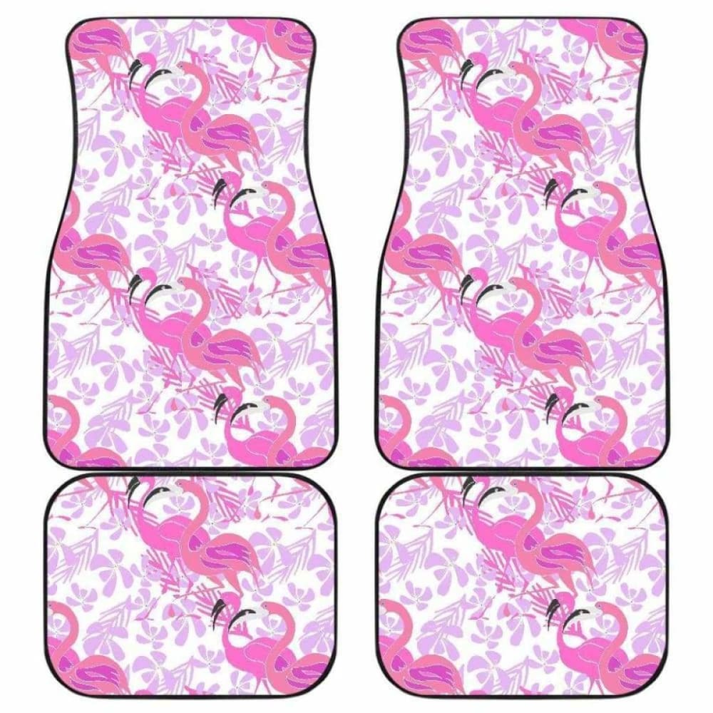 Pink Flamingo Flower Pattern Front And Back Car Mats 201010