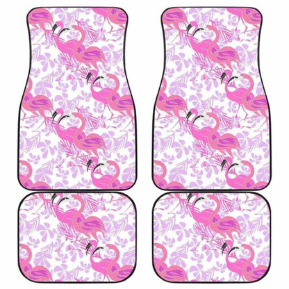 Pink Flamingo Flower Pattern Front And Back Car Mats 201010