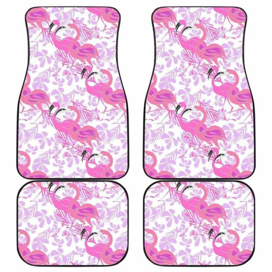 Pink Flamingo Flower Pattern Front And Back Car Mats 201010