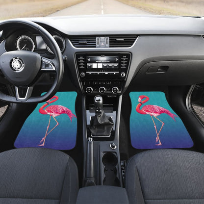 Pink Flamingos On Blue Background Car Floor Mats 210502 - YourCarButBetter