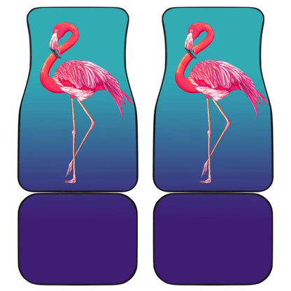 Pink Flamingos On Blue Background Car Floor Mats 210502 - YourCarButBetter