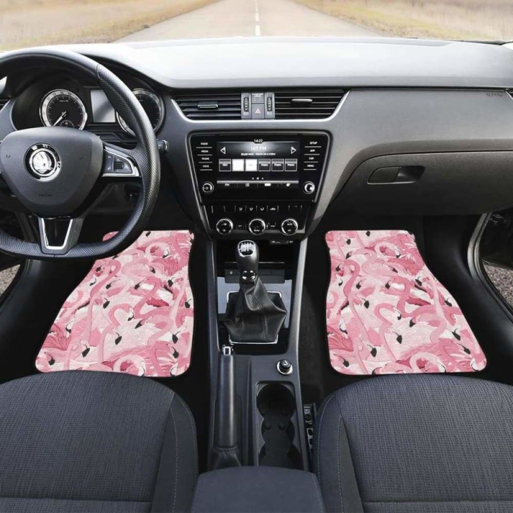 Pink Flamingos Pattern Background Front And Back Car Mats 201010
