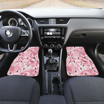 Pink Flamingos Pattern Background Front And Back Car Mats 201010