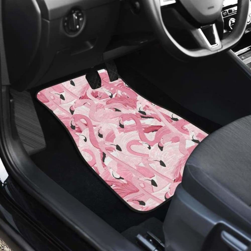 Pink Flamingos Pattern Background Front And Back Car Mats 201010