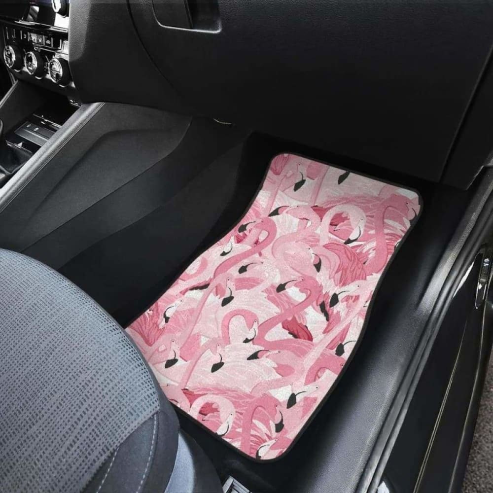 Pink Flamingos Pattern Background Front And Back Car Mats 201010