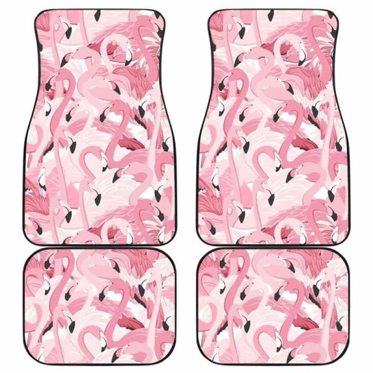 Pink Flamingos Pattern Background Front And Back Car Mats 201010