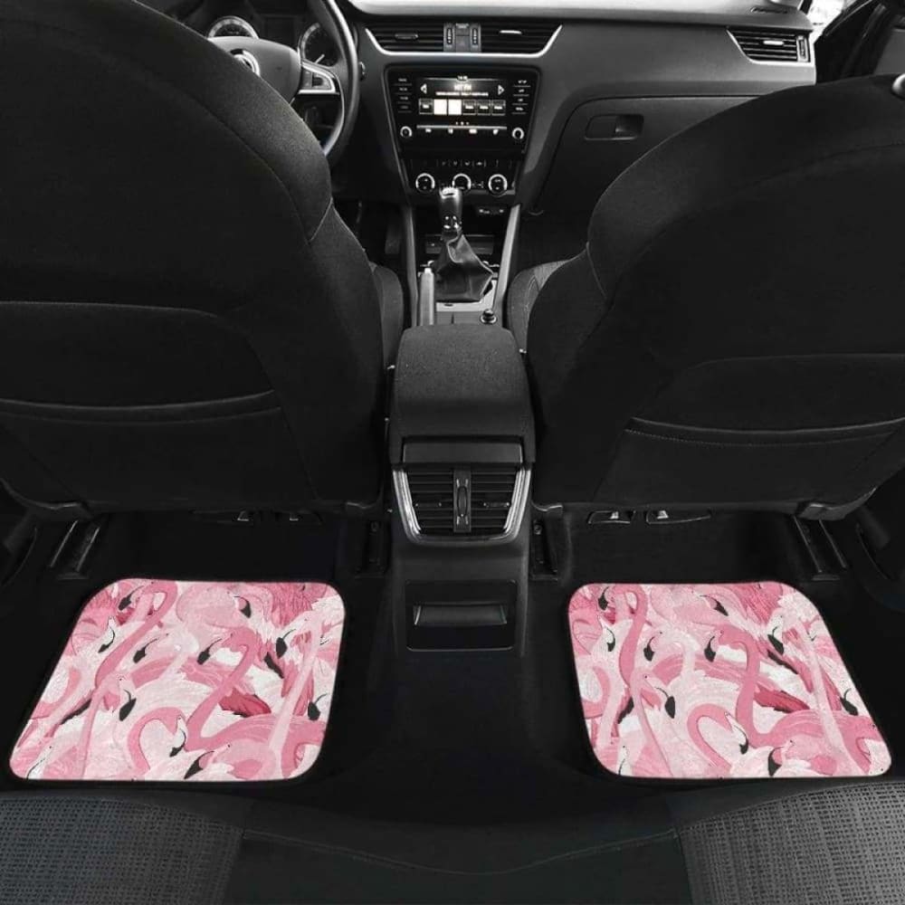 Pink Flamingos Pattern Background Front And Back Car Mats 201010