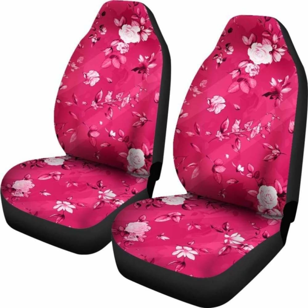 Pink Flowers Car Seat Covers 153908 - YourCarButBetter