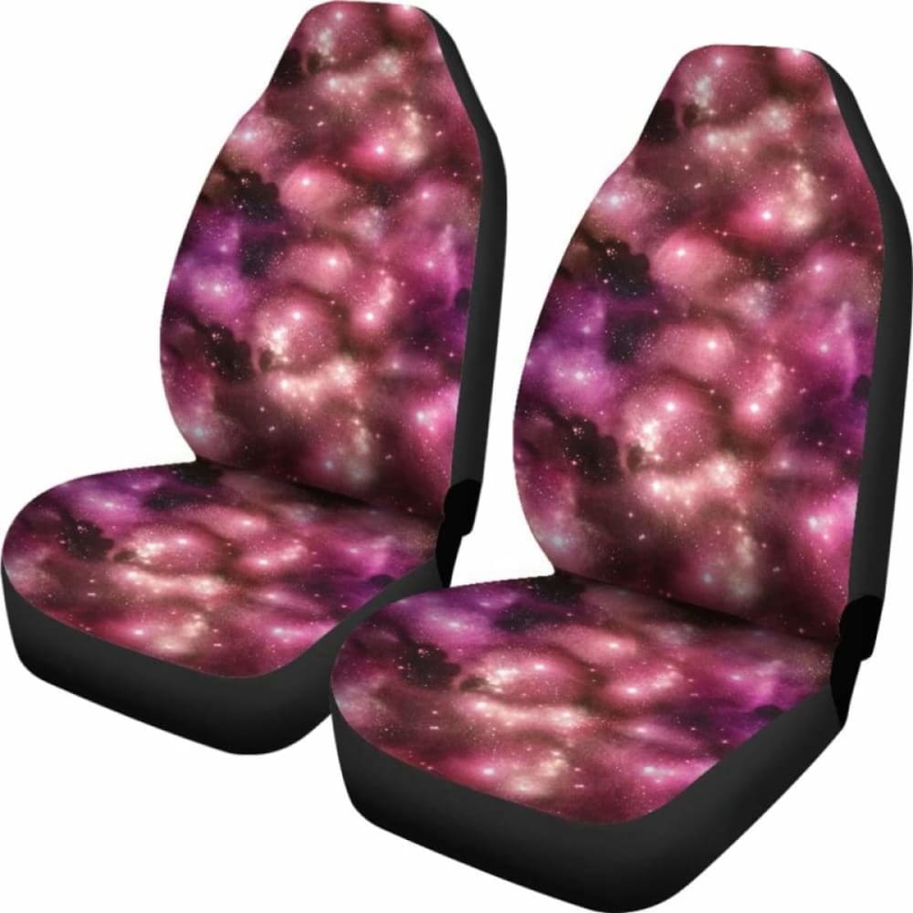 Pink Galaxy Starry Night Nebula Car Seat Covers Outer Space Stars Pattern 550317 - YourCarButBetter