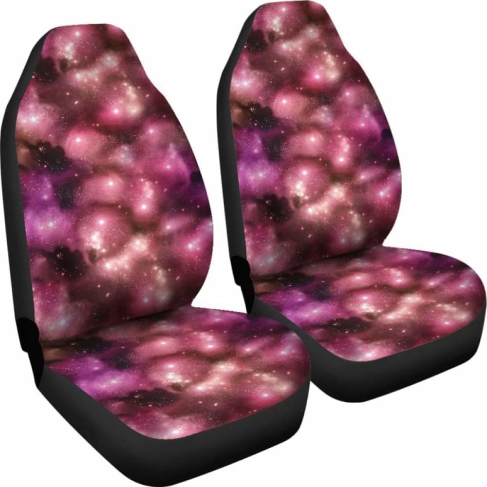 Pink Galaxy Starry Night Nebula Car Seat Covers Outer Space Stars Pattern 550317 - YourCarButBetter