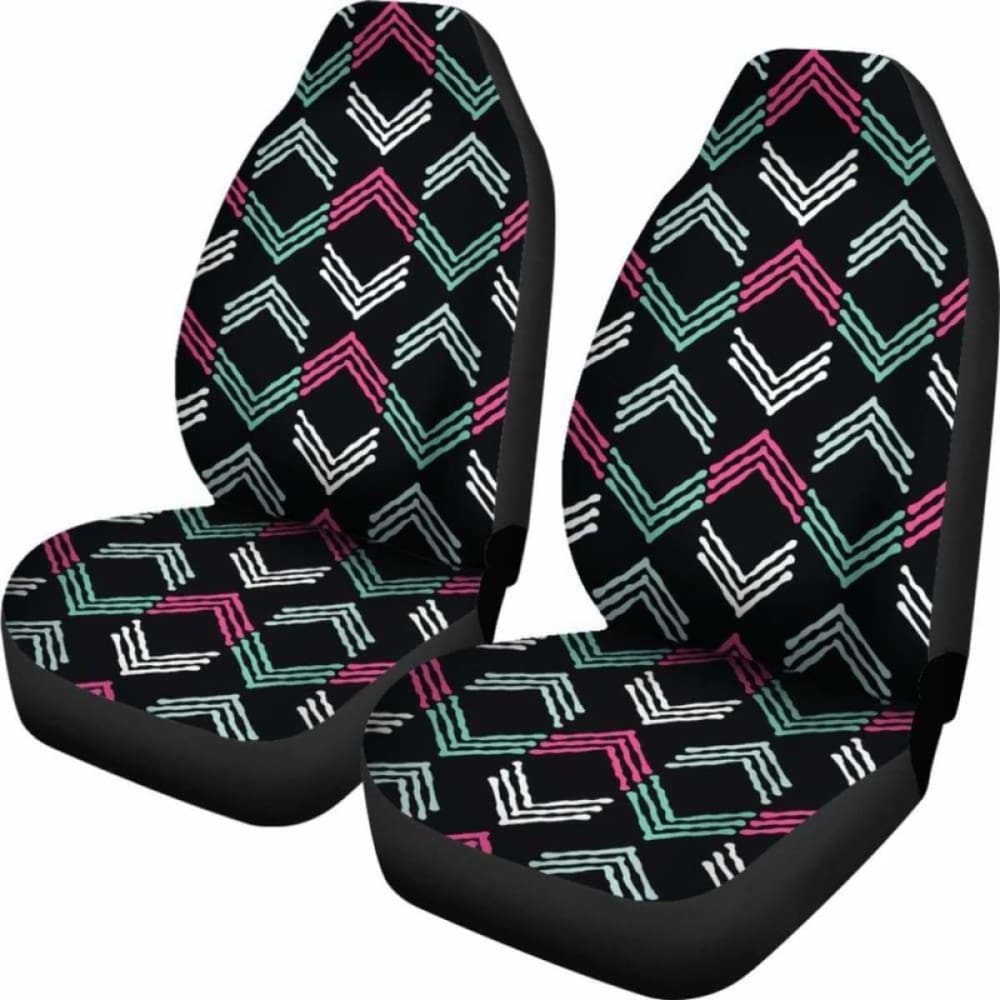 Pink Green White And Black Boho Ethnic Pattern Car Seat Covers 105905 - YourCarButBetter