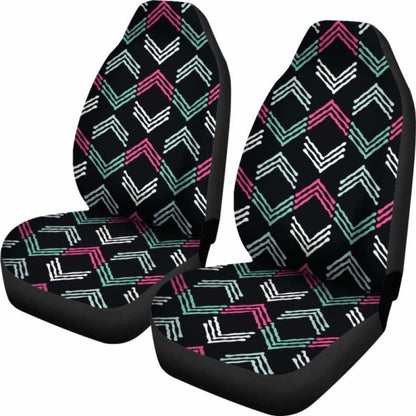 Pink Green White And Black Boho Ethnic Pattern Car Seat Covers 105905 - YourCarButBetter
