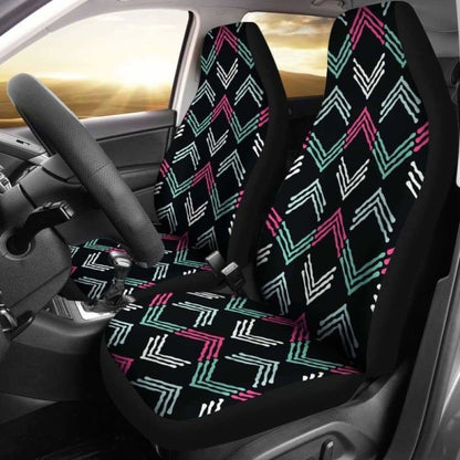 Pink Green White And Black Boho Ethnic Pattern Car Seat Covers 105905 - YourCarButBetter