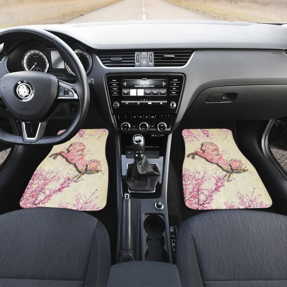 Pink Horse Forest Flower Car Floor Mats 211003