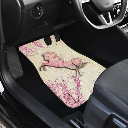 Pink Horse Forest Flower Car Floor Mats 211003