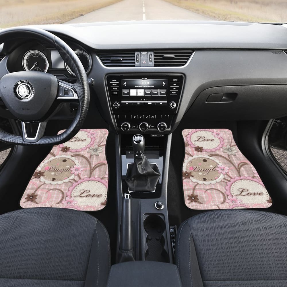 Pink Live Laugh Love Girly Amazing Gift Ideas Car Floor Mats 212601 - YourCarButBetter