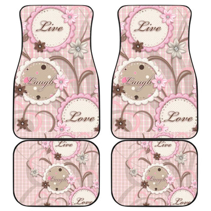 Pink Live Laugh Love Girly Amazing Gift Ideas Car Floor Mats 212601 - YourCarButBetter