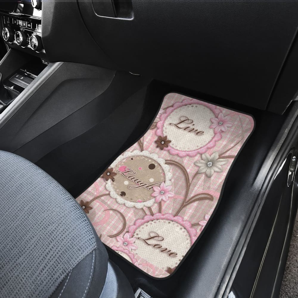 Pink Live Laugh Love Girly Amazing Gift Ideas Car Floor Mats 212601 - YourCarButBetter