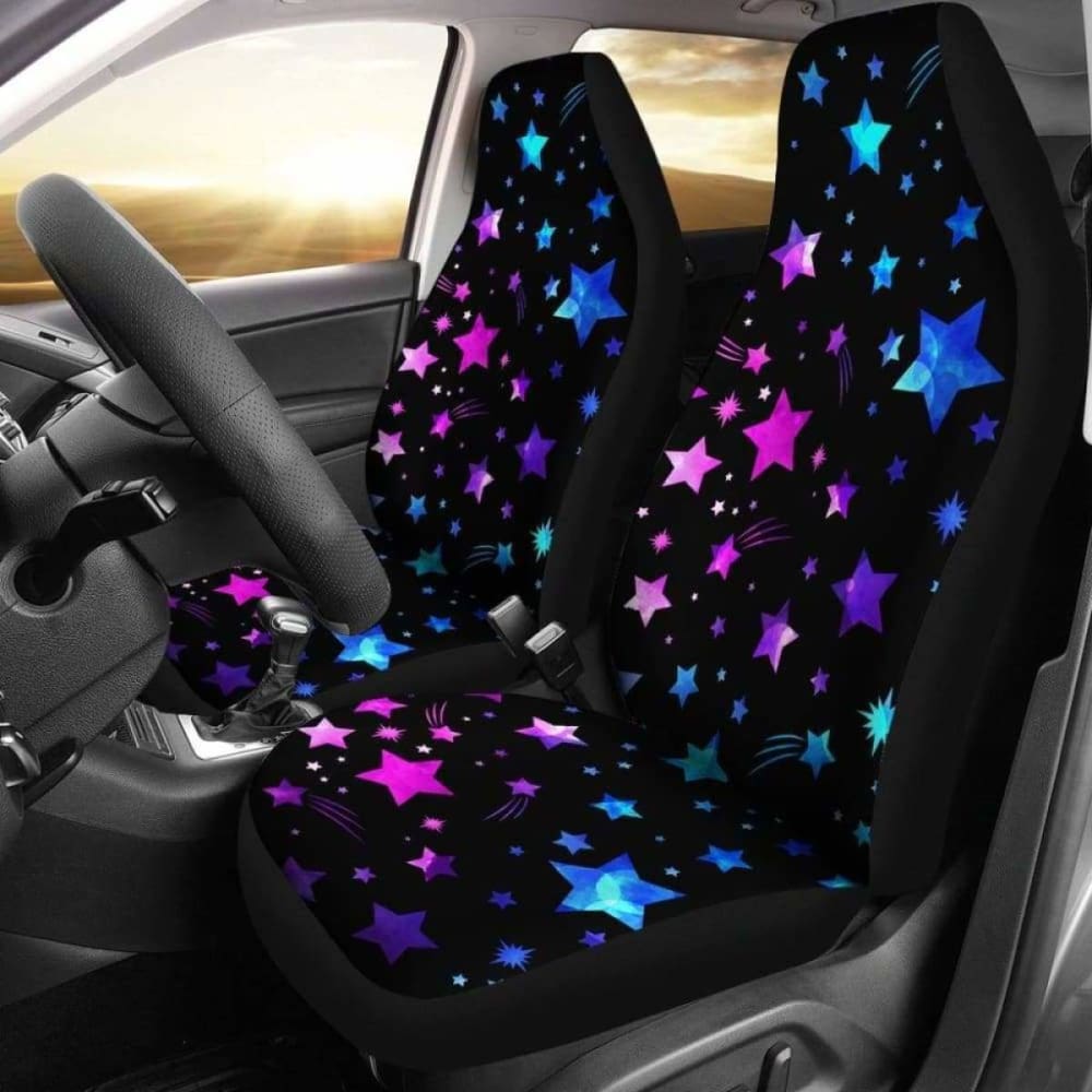 Pink & Purple Stars Car Seat Covers 194013 - YourCarButBetter