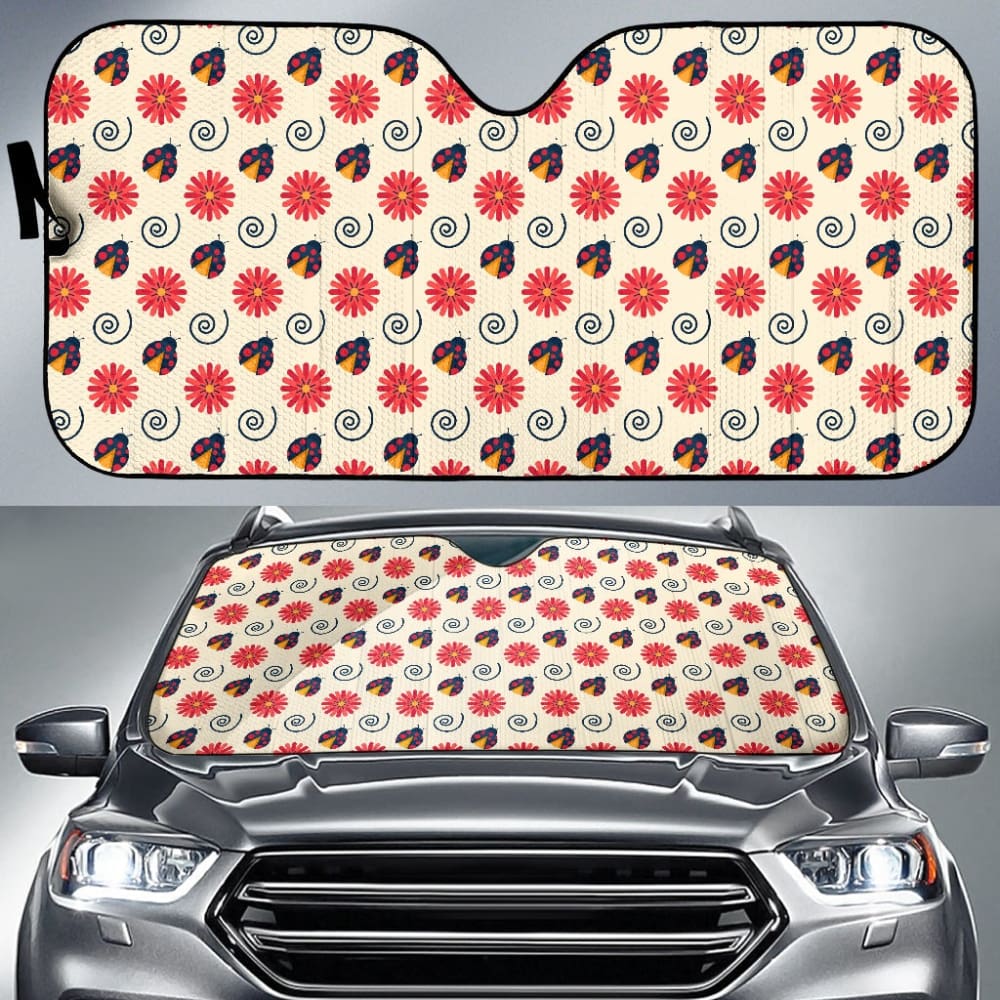Pink Red Ladybug Custom Car Decoration Car Auto Sun Shade 210901 - YourCarButBetter