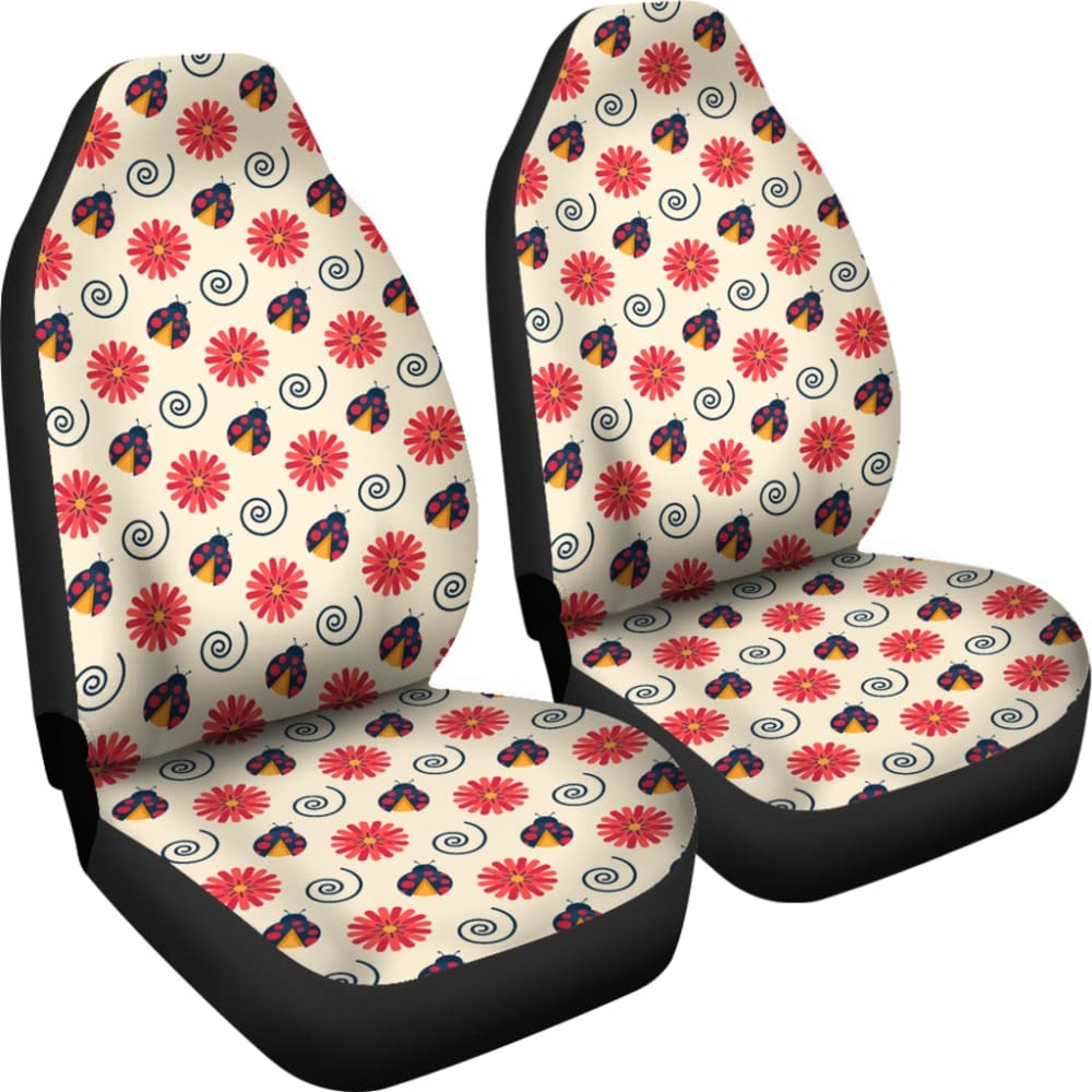 Pink Red Ladybug Custom Car Decoration Car Seat Covers 210901 - YourCarButBetter