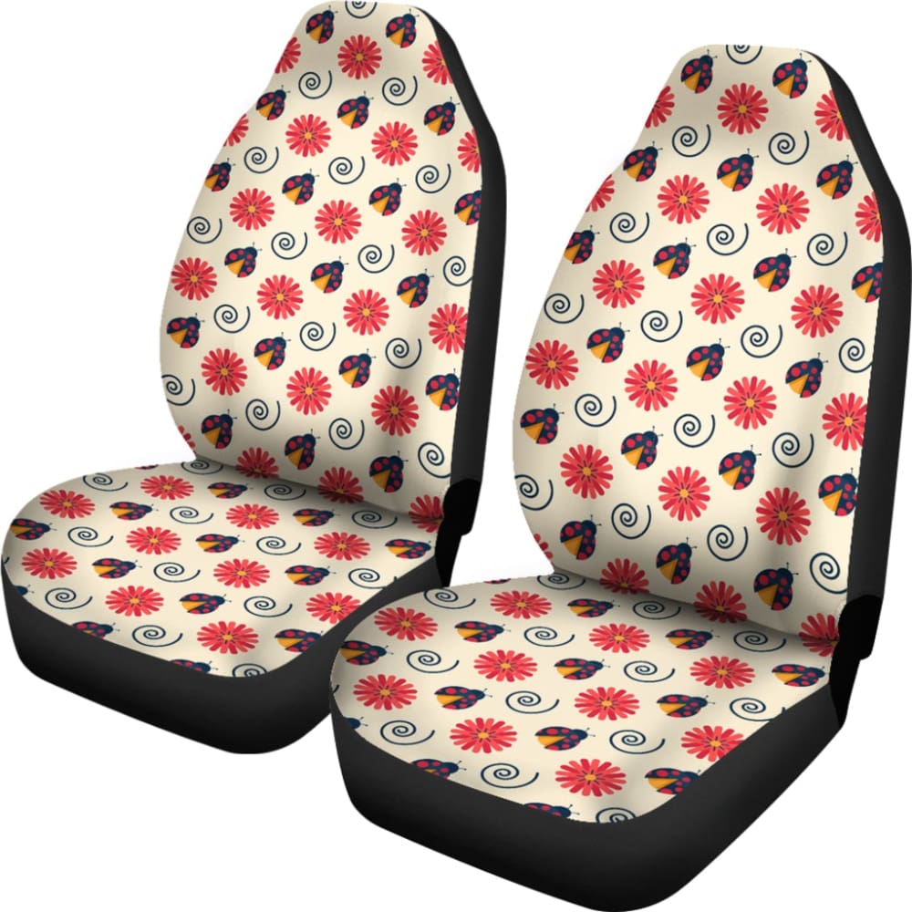 Pink Red Ladybug Custom Car Decoration Car Seat Covers 210901 - YourCarButBetter