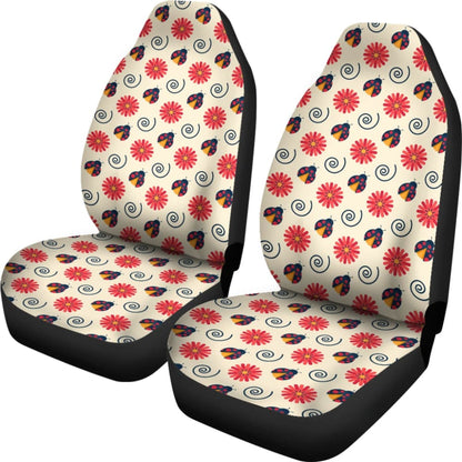 Pink Red Ladybug Custom Car Decoration Car Seat Covers 210901 - YourCarButBetter