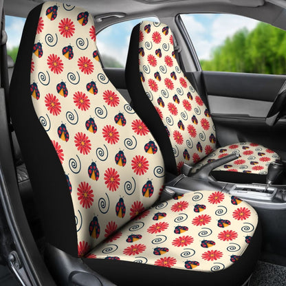 Pink Red Ladybug Custom Car Decoration Car Seat Covers 210901 - YourCarButBetter