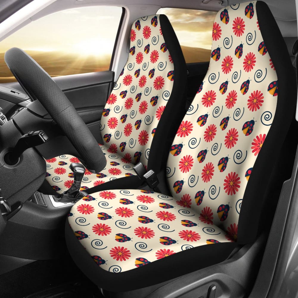 Pink Red Ladybug Custom Car Decoration Car Seat Covers 210901 - YourCarButBetter