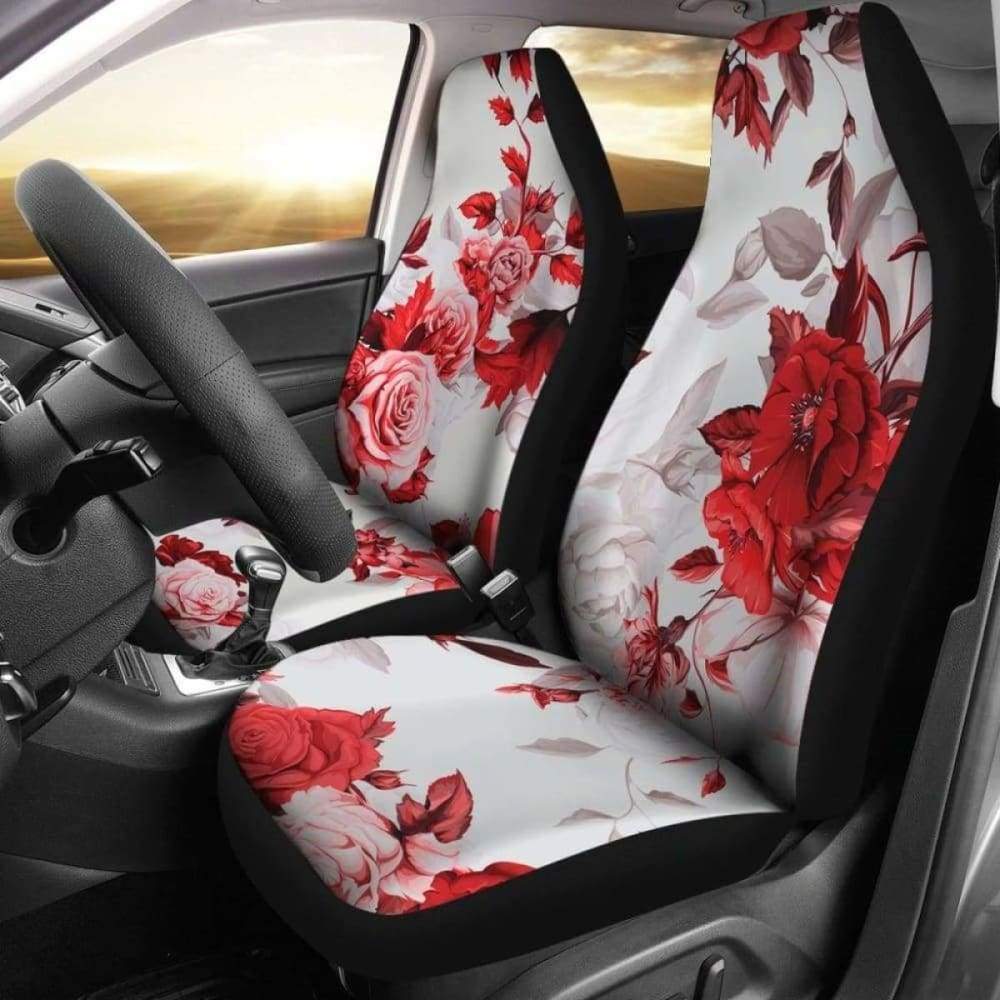 Pink & Red Roses Car Seat Covers 210705