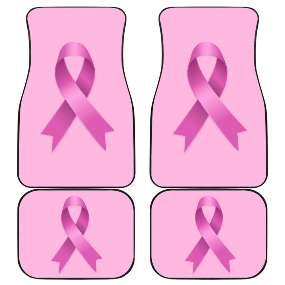 Pink Ribbon Breast Cancer Awareness Pattern Print Car Floor Mats 210603 - YourCarButBetter