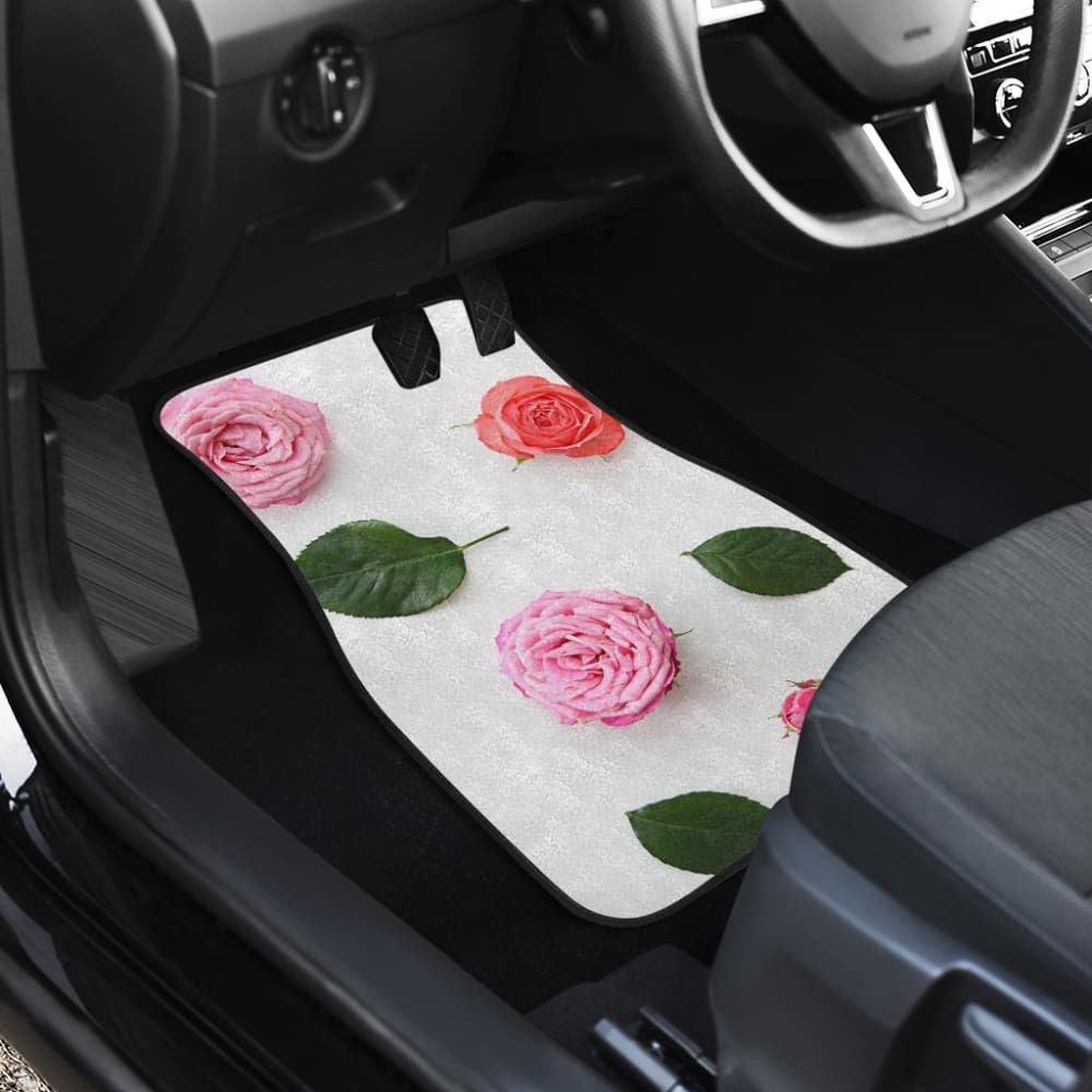 Pink Rose Design Car Floor Mats 212701 - YourCarButBetter