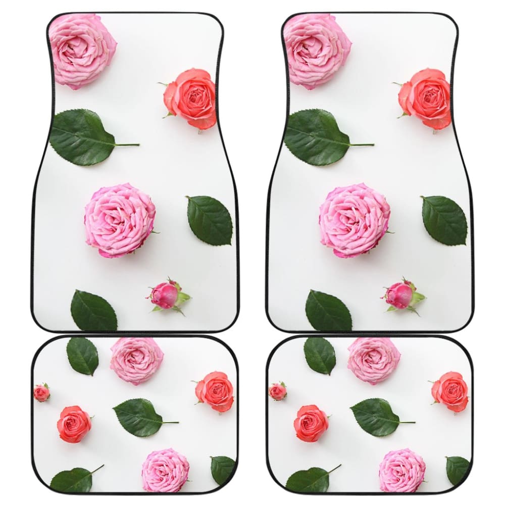 Pink Rose Design Car Floor Mats 212701 - YourCarButBetter