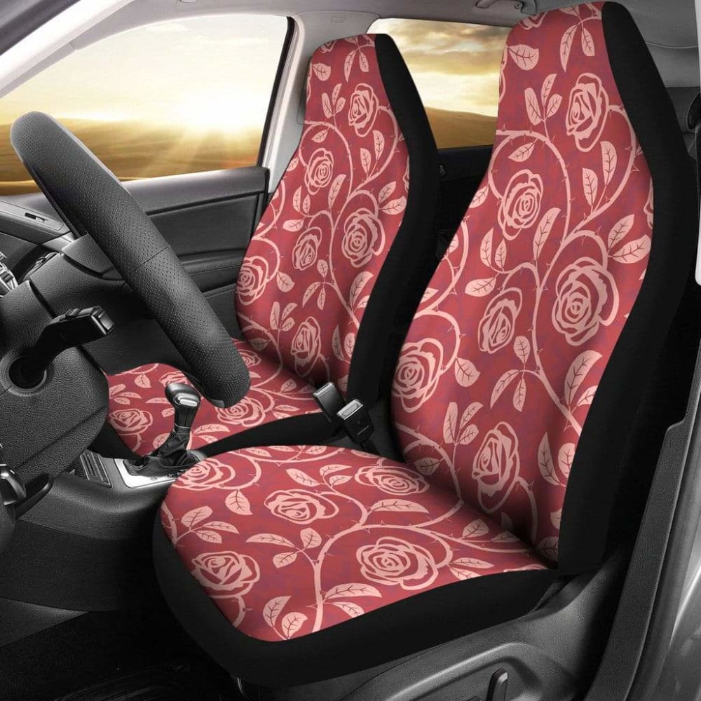 Pink Rose Pattern Car Seat Covers 174510 - YourCarButBetter