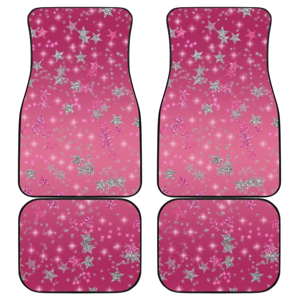 Pink Stars Front And Back Car Mats 101819 - YourCarButBetter