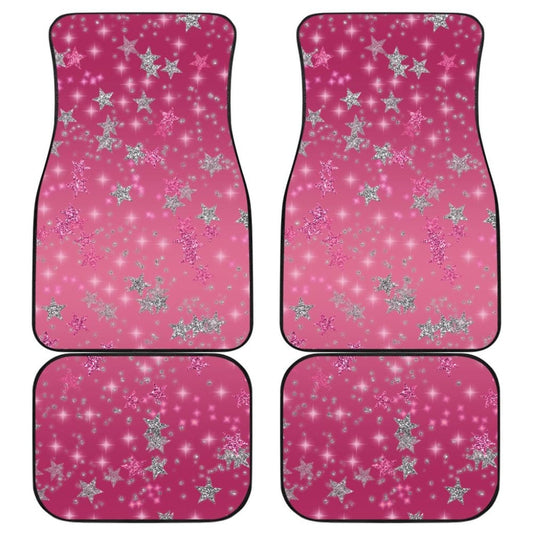 Pink Stars Front And Back Car Mats 101819 - YourCarButBetter