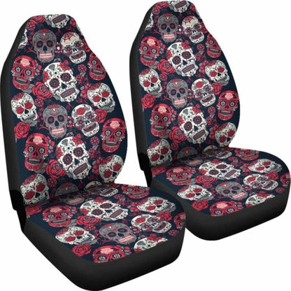 Pink Sugar Skull Pattern Car Seat Cover 101207