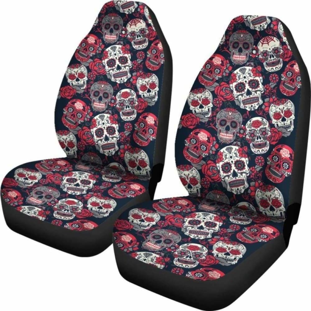 Pink Sugar Skull Pattern Car Seat Cover 101207
