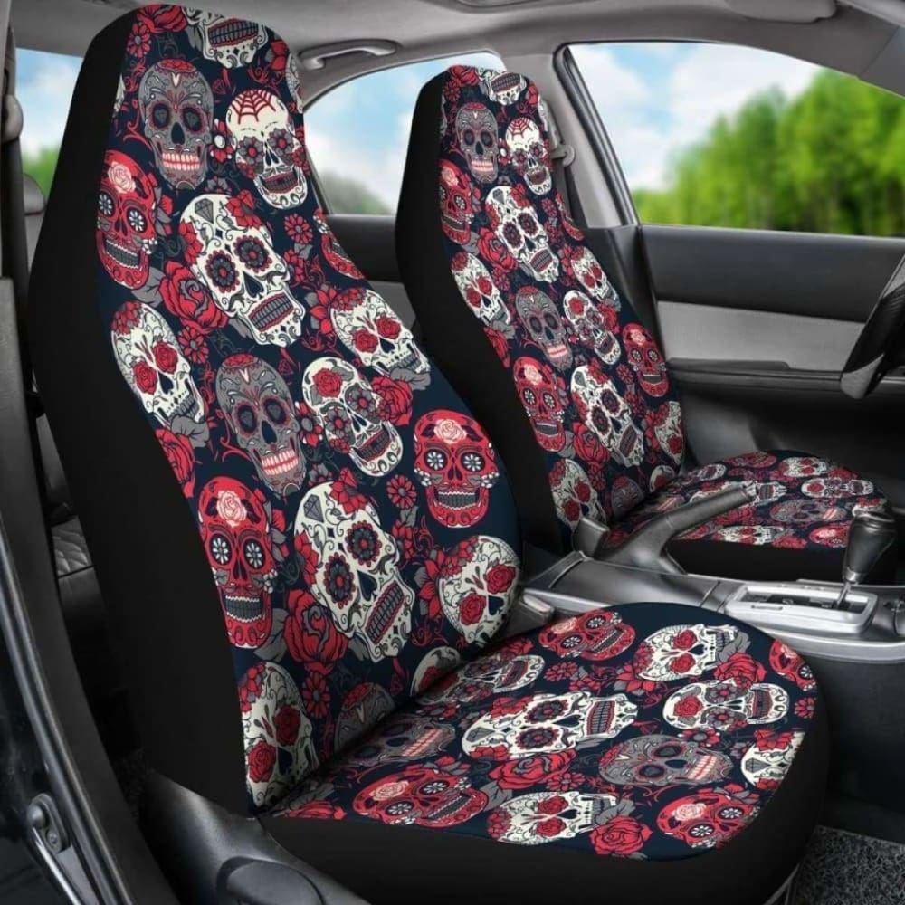 Pink Sugar Skull Pattern Car Seat Cover 101207