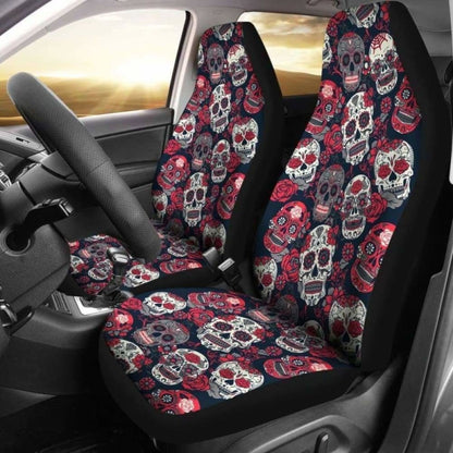 Pink Sugar Skull Pattern Car Seat Cover 101207