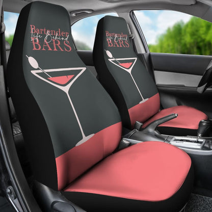 Pink Themed Cocktail Bartender Car Seat Covers 211601 - YourCarButBetter